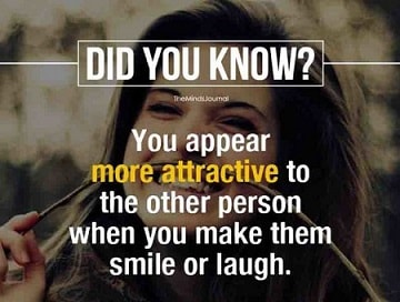 appear more attractive to other person by telling funny things